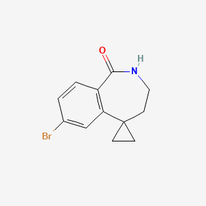 molecular formula C12H12BrNO B13500507 7-Bromo-1,2,3,4-tetrahydrospiro[2-benzazepine-5,1'-cyclopropan]-1-one 