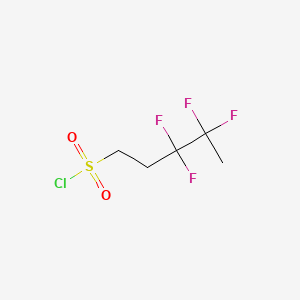 molecular formula C5H7ClF4O2S B13500526 3,3,4,4-Tetrafluoropentane-1-sulfonyl chloride 