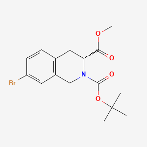 molecular formula C16H20BrNO4 B13500535 2-tert-butyl 3-methyl (3R)-7-bromo-1,2,3,4-tetrahydroisoquinoline-2,3-dicarboxylate 