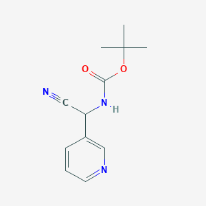 molecular formula C12H15N3O2 B13500824 tert-Butyl (cyano(pyridin-3-yl)methyl)carbamate 