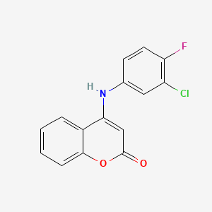 molecular formula C15H9ClFNO2 B13500908 4-[(3-Chloro-4-fluorophenyl)amino]-2h-chromen-2-one 