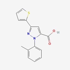 B1350120 2-(2-Methylphenyl)-5-thiophen-2-ylpyrazole-3-carboxylic acid CAS No. 618382-85-7