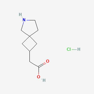 molecular formula C9H16ClNO2 B13501284 2-{6-Azaspiro[3.4]octan-2-yl}acetic acid hydrochloride 