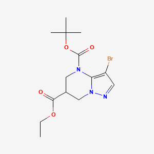 molecular formula C14H20BrN3O4 B13501294 4-(tert-Butyl) 6-ethyl 3-bromo-6,7-dihydropyrazolo[1,5-a]pyrimidine-4,6(5H)-dicarboxylate 