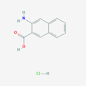 molecular formula C11H10ClNO2 B13501306 3-Aminonaphthalene-2-carboxylic acid hydrochloride 