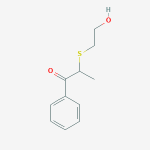 molecular formula C11H14O2S B13501330 2-((2-Hydroxyethyl)thio)-1-phenylpropan-1-one 