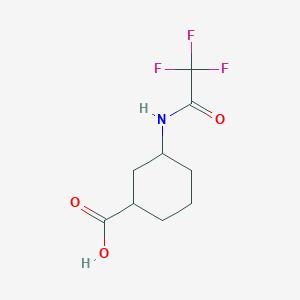 molecular formula C9H12F3NO3 B13501353 rel-(1S,3R)-3-(2,2,2-Trifluoroacetamido)cyclohexane-1-carboxylic acid 