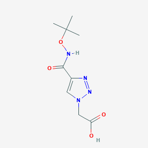 molecular formula C9H14N4O4 B13501366 2-{4-[(tert-butoxy)carbamoyl]-1H-1,2,3-triazol-1-yl}acetic acid 