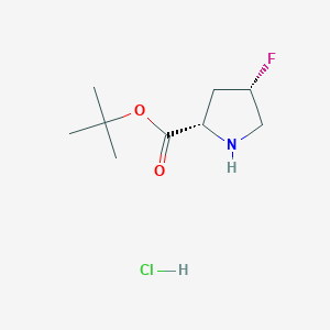 molecular formula C9H17ClFNO2 B13501422 tert-butyl (2S,4S)-4-fluoropyrrolidine-2-carboxylate hydrochloride 