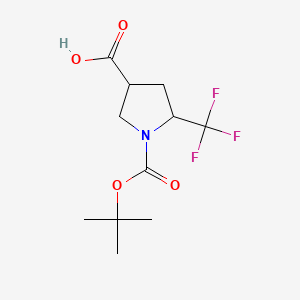 molecular formula C11H16F3NO4 B13501431 (3R,5R)-1-tert-butoxycarbonyl-5-(trifluoromethyl)pyrrolidine-3-carboxylic acid 