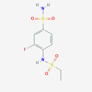 molecular formula C8H11FN2O4S2 B13501451 4-(Ethylsulfonamido)-3-fluorobenzenesulfonamide 