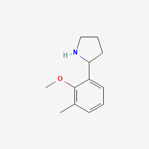 molecular formula C12H17NO B13501548 2-(2-Methoxy-3-methylphenyl)pyrrolidine 