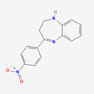 molecular formula C15H13N3O2 B1350155 4-(4-硝基苯基)-2,3-二氢-1H-1,5-苯并二氮杂卓 CAS No. 283610-70-8