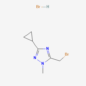 molecular formula C7H11Br2N3 B13501551 5-(bromomethyl)-3-cyclopropyl-1-methyl-1H-1,2,4-triazole hydrobromide 