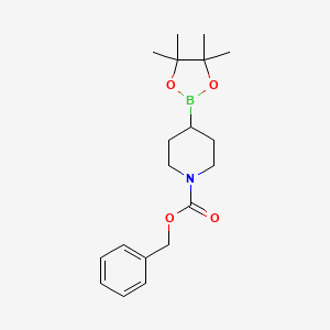 molecular formula C19H28BNO4 B13501567 Benzyl 4-(4,4,5,5-tetramethyl-1,3,2-dioxaborolan-2-yl)piperidine-1-carboxylate 