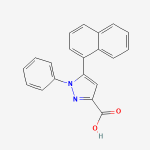 molecular formula C20H14N2O2 B1350160 5-Naphthalen-1-yl-1-phenyl-1H-pyrazole-3-carboxylic acid CAS No. 957320-23-9