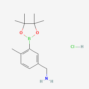 molecular formula C14H23BClNO2 B13501600 5-(Aminomethyl)-2-methylphenylboronic Acid Pinacol Ester Hydrochloride 