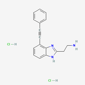 molecular formula C17H17Cl2N3 B13501636 2-[7-(2-phenylethynyl)-1H-1,3-benzodiazol-2-yl]ethan-1-amine dihydrochloride 