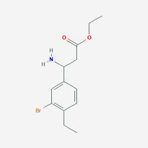 molecular formula C13H18BrNO2 B13501739 Ethyl 3-amino-3-(3-bromo-4-ethylphenyl)propanoate 