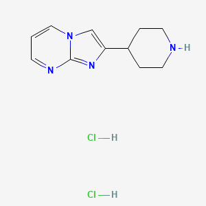 molecular formula C11H16Cl2N4 B13501758 4-{Imidazo[1,2-a]pyrimidin-2-yl}piperidine dihydrochloride 