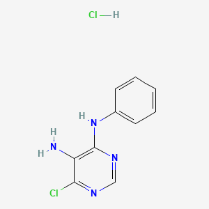 molecular formula C10H10Cl2N4 B13501760 6-chloro-N4-phenylpyrimidine-4,5-diamine hydrochloride 