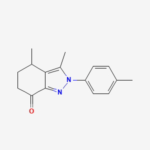 molecular formula C16H18N2O B13501763 3,4-dimethyl-2-(4-methylphenyl)-4,5,6,7-tetrahydro-2H-indazol-7-one 