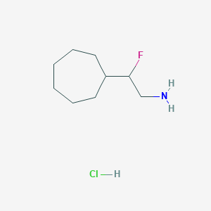 molecular formula C9H19ClFN B13501771 2-Cycloheptyl-2-fluoroethan-1-aminehydrochloride 