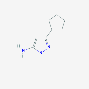 molecular formula C12H21N3 B13501840 1-tert-butyl-3-cyclopentyl-1H-pyrazol-5-amine 