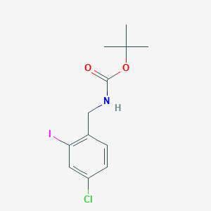 molecular formula C12H15ClINO2 B13501920 Tert-butyl (4-chloro-2-iodobenzyl)carbamate 