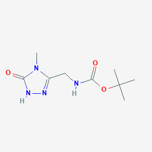 molecular formula C9H16N4O3 B13501923 tert-butyl N-[(4-methyl-5-oxo-4,5-dihydro-1H-1,2,4-triazol-3-yl)methyl]carbamate 