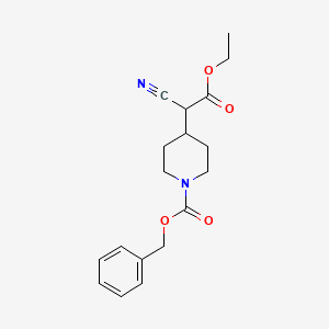 molecular formula C18H22N2O4 B13501932 Benzyl 4-(1-cyano-2-ethoxy-2-oxoethyl)piperidine-1-carboxylate 