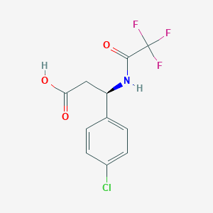 molecular formula C11H9ClF3NO3 B13502094 (3R)-3-(4-chlorophenyl)-3-(2,2,2-trifluoroacetamido)propanoic acid 