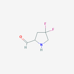 molecular formula C5H7F2NO B13502114 4,4-Difluoropyrrolidine-2-carbaldehyde 