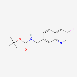 molecular formula C15H17IN2O2 B13502129 tert-butyl N-[(3-iodoquinolin-7-yl)methyl]carbamate 