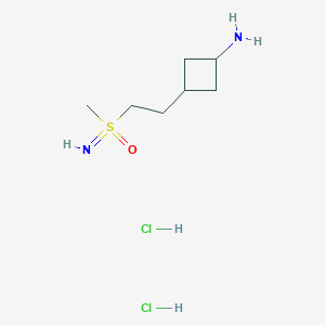 molecular formula C7H18Cl2N2OS B13502150 [2-(3-aminocyclobutyl)ethyl](imino)methyl-lambda6-sulfanonedihydrochloride,Mixtureofdiastereomers 