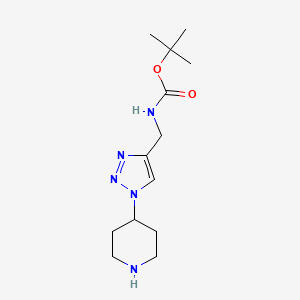 molecular formula C13H23N5O2 B13502203 tert-butylN-{[1-(piperidin-4-yl)-1H-1,2,3-triazol-4-yl]methyl}carbamate 