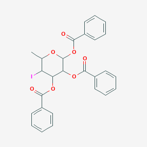 B1350224 (2,3-Dibenzoyloxy-5-iodo-6-methyloxan-4-yl) benzoate CAS No. 132867-78-8