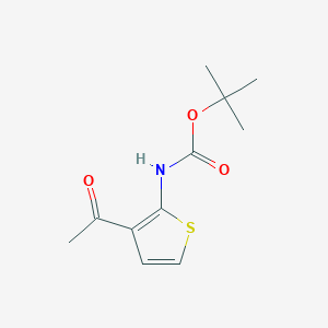 molecular formula C11H15NO3S B13502301 tert-butyl N-(3-acetylthiophen-2-yl)carbamate 