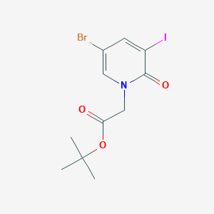 molecular formula C11H13BrINO3 B13502323 Tert-butyl 2-(5-bromo-3-iodo-2-oxo-1,2-dihydropyridin-1-yl)acetate 