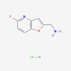 molecular formula C8H8ClFN2O B13502325 1-{5-Fluorofuro[3,2-b]pyridin-2-yl}methanamine hydrochloride 