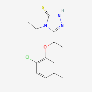 molecular formula C13H16ClN3OS B1350236 5-[1-(2-氯-5-甲基苯氧基)乙基]-4-乙基-4H-1,2,4-三唑-3-硫醇 CAS No. 588692-06-2