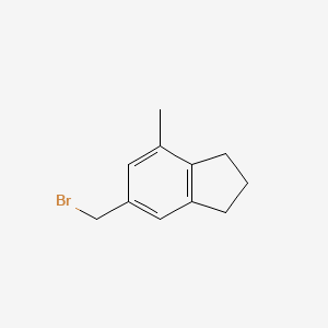 molecular formula C11H13Br B13502380 6-(bromomethyl)-4-methyl-2,3-dihydro-1H-indene 