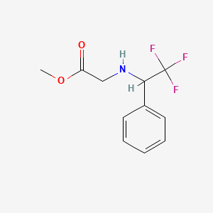 molecular formula C11H12F3NO2 B13502395 Methyl (2,2,2-trifluoro-1-phenylethyl)glycinate 