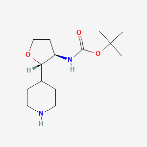 molecular formula C14H26N2O3 B13502403 rac-tert-butyl N-[(2R,3S)-2-(piperidin-4-yl)oxolan-3-yl]carbamate 