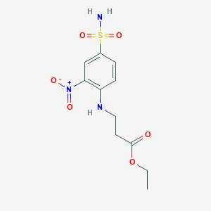 molecular formula C11H15N3O6S B13502446 Ethyl 3-((2-nitro-4-sulfamoylphenyl)amino)propanoate 