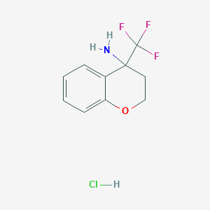 molecular formula C10H11ClF3NO B13502450 4-(trifluoromethyl)-3,4-dihydro-2H-1-benzopyran-4-amine hydrochloride 