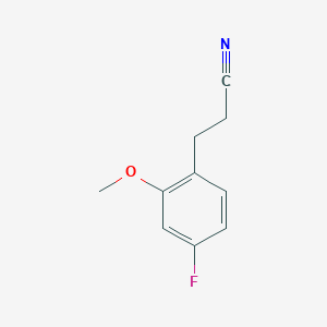 molecular formula C10H10FNO B13502475 3-(4-Fluoro-2-methoxyphenyl)propanenitrile 