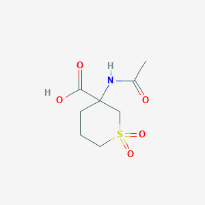 molecular formula C8H13NO5S B13502497 3-acetamido-1,1-dioxothiane-3-carboxylic acid CAS No. 1341622-76-1