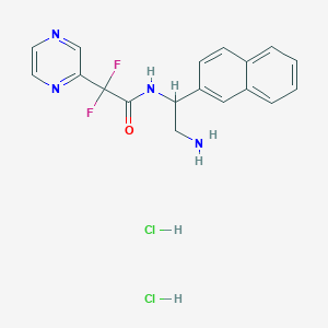 molecular formula C18H18Cl2F2N4O B13502498 N-[2-amino-1-(naphthalen-2-yl)ethyl]-2,2-difluoro-2-(pyrazin-2-yl)acetamide dihydrochloride 