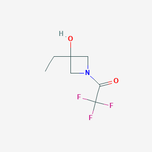 molecular formula C7H10F3NO2 B13502502 1-(3-Ethyl-3-hydroxyazetidin-1-yl)-2,2,2-trifluoroethan-1-one 